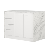 Marbled Kitchen Island (White)