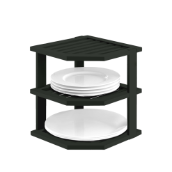 Bamboo Corner Shelf (Black)