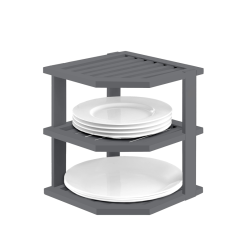 Bamboo Corner Shelf (Grey)