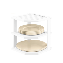 Bamboo Corner Shelf (White)