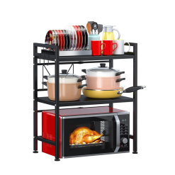 Extendable 3-Tier Counter Shelf (Black)