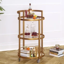Blava Metal Bar Cart (Brass)