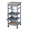 Raphael Wood Kitchen Cart (Grey)