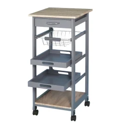 Raphael Wood Kitchen Cart (Grey)