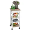 Raphael Wood Kitchen Cart (White)