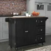 Solid Wood Kitchen Cart (Black)
