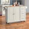 Solid Wood Kitchen Cart (White)