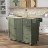 Solid Wood Kitchen Cart (Green)